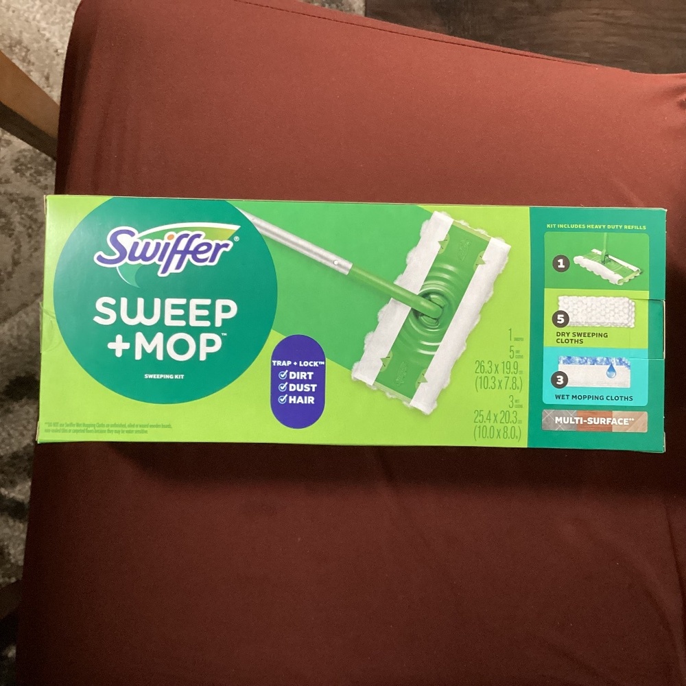 Swiffer Sweep + Mop Sweeping Kit 1 tool 2 ways to clean New in box